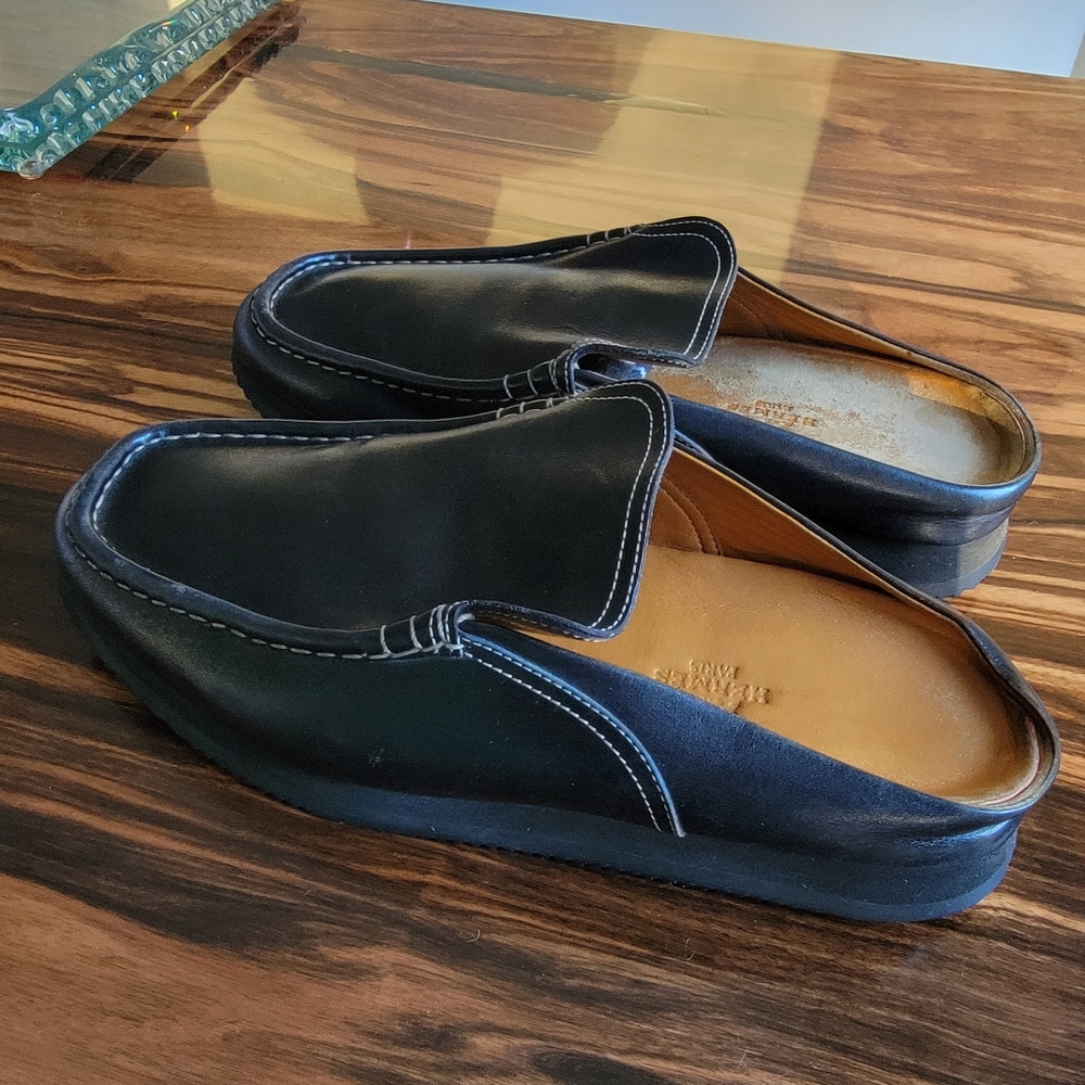 Vintage Hermes Backless Leather Loafer / Mule